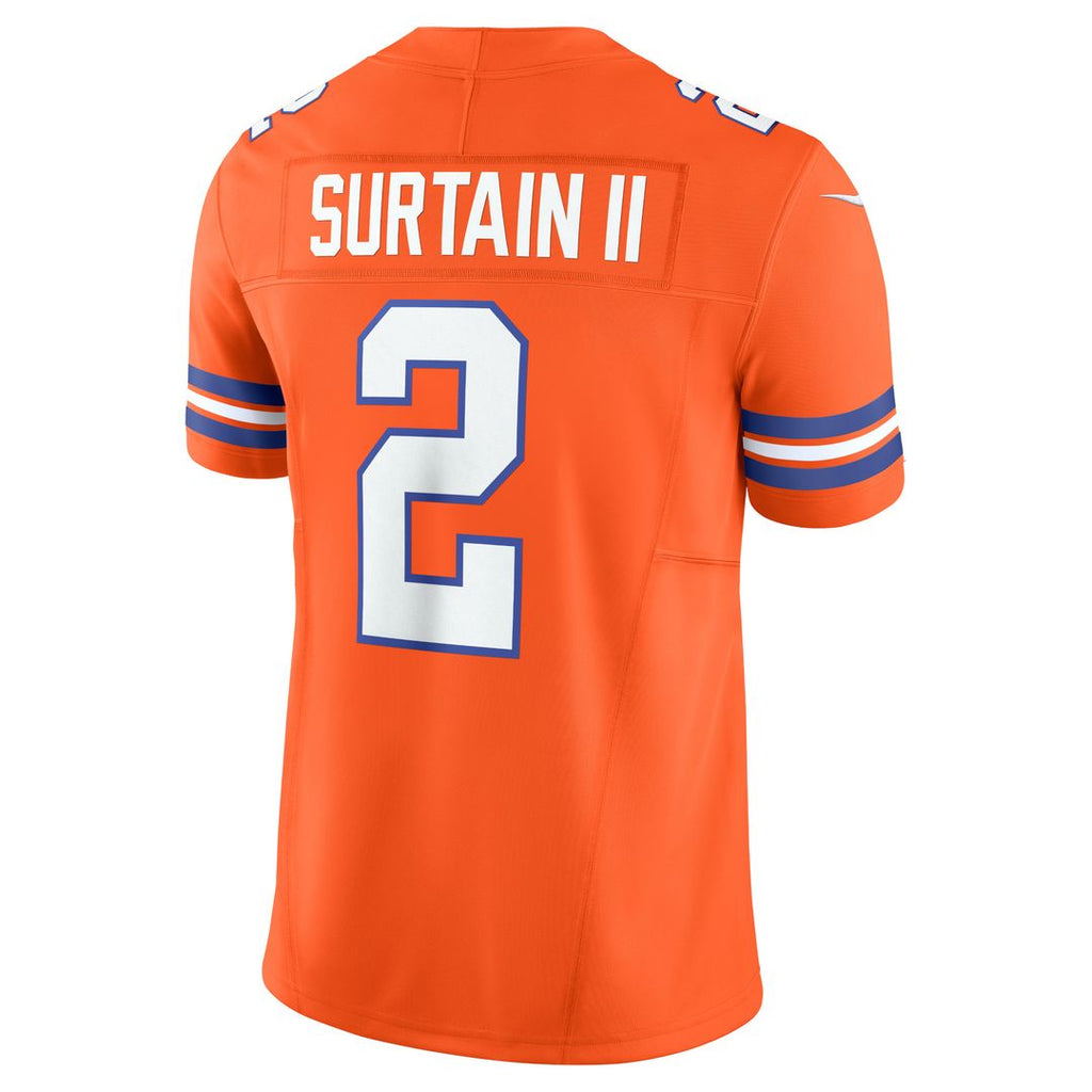 Patrick Surtain II Denver Broncos Nike Alternate Mile High Collection 1977 Throwback Vapor F.U.S.E. Limited Jersey - Orange Official NFL Team Apparel