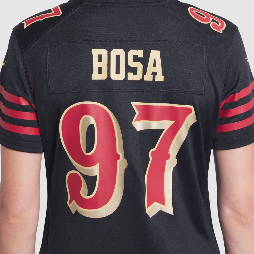 Nick Bosa San Francisco 49ers Nike Women's 2025 Rivalries Collection Game Jersey - Black Official NFL Team Apparel Football Fan Gear