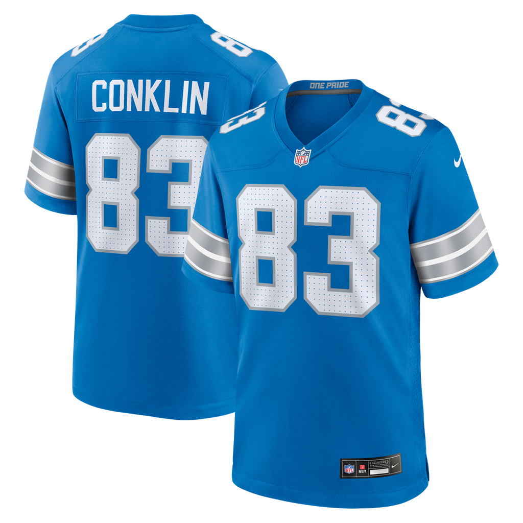 Tyler Conklin Detroit Lions Nike Team Game Jersey - Blue Official NFL Team Apparel Football Fan Gear