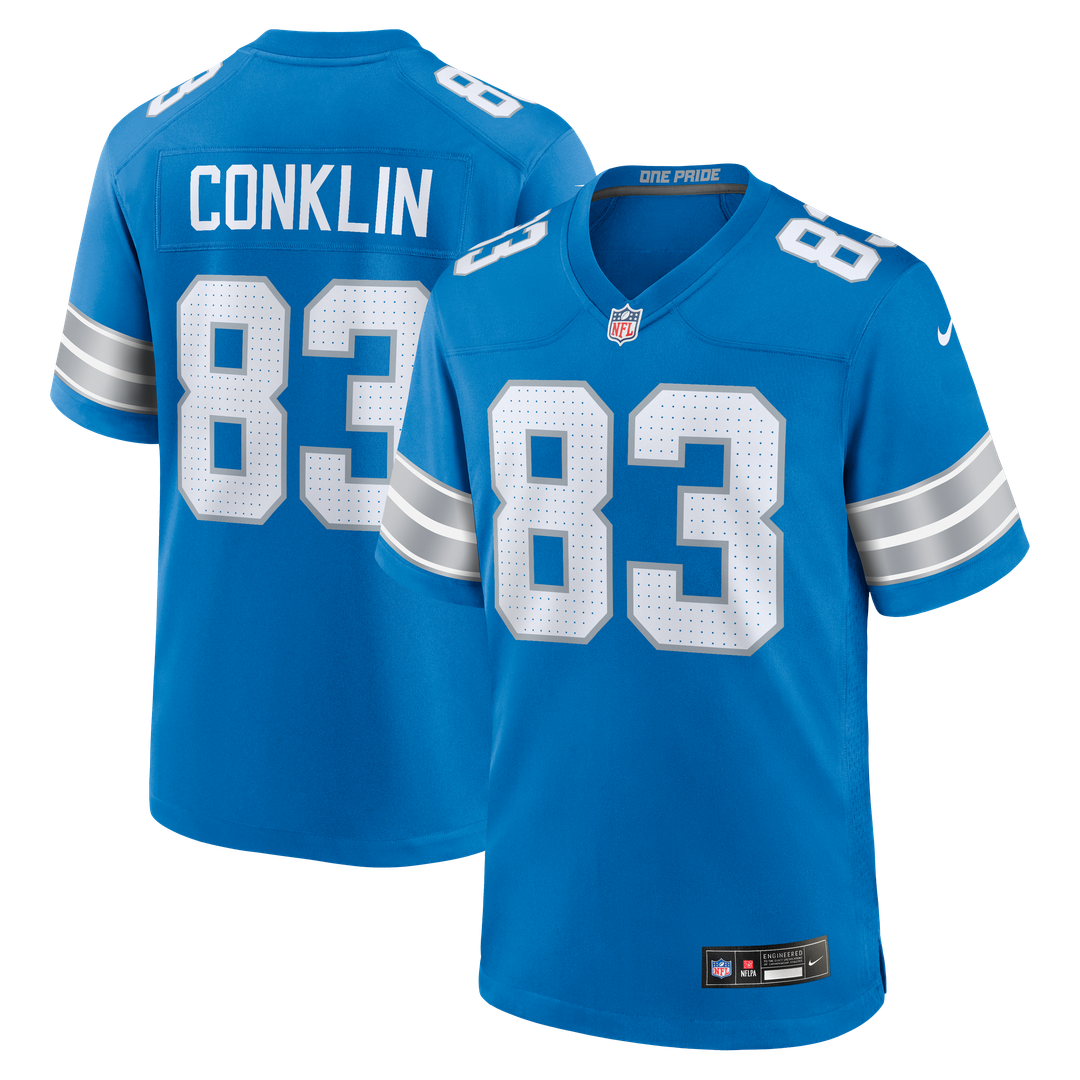 Tyler Conklin Detroit Lions Nike Team Game Jersey - Blue Official NFL Team Apparel Football Fan Gear