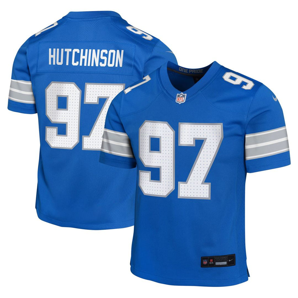 Aidan Hutchinson Detroit Lions Nike Youth Game Jersey - Blue Official NFL Team Apparel Football Fan Gear