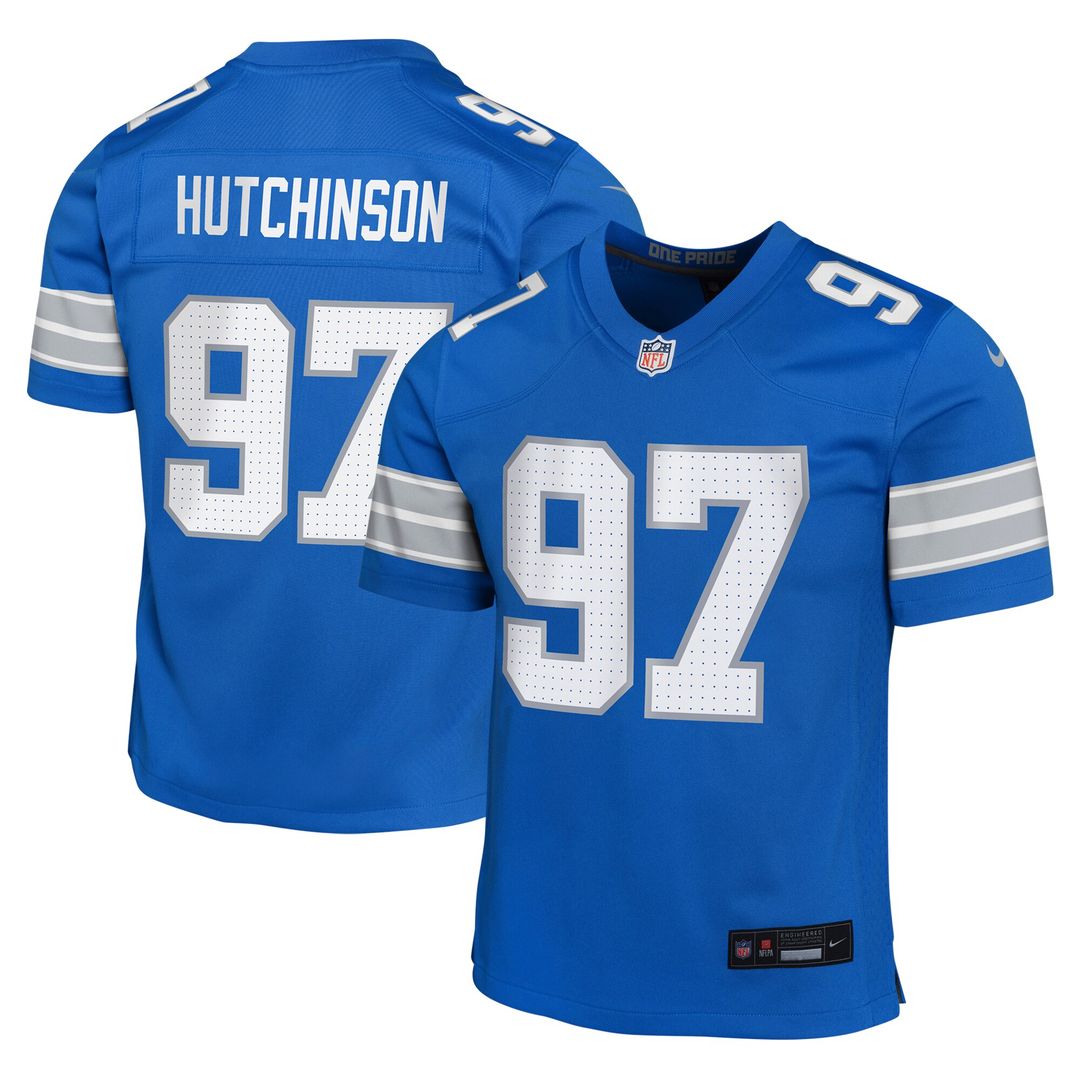 Aidan Hutchinson Detroit Lions Nike Youth Game Jersey - Blue Official NFL Team Apparel Football Fan Gear