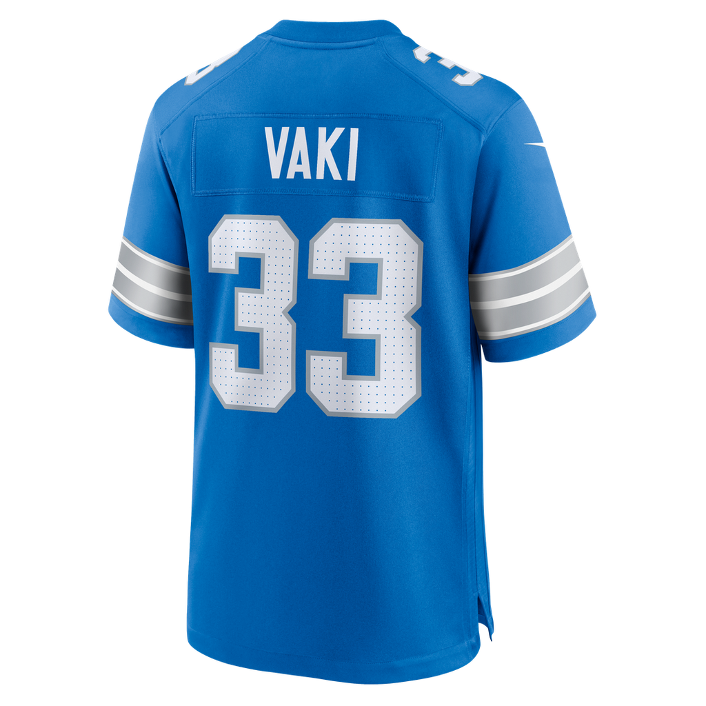 Sione Vaki Detroit Lions Nike Team Game Jersey - Blue Official NFL Team Apparel Football Fan Gear