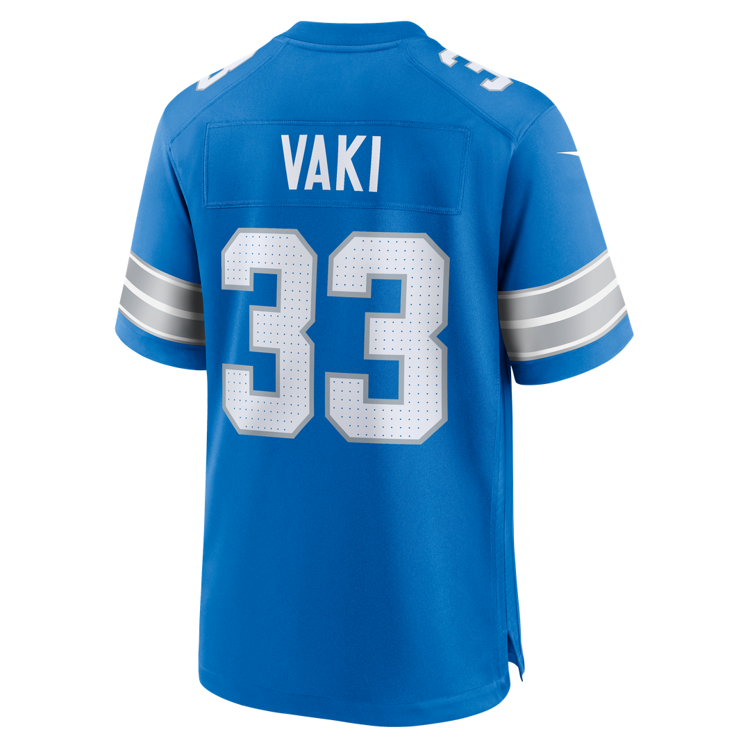 Sione Vaki Detroit Lions Nike Team Game Jersey - Blue Official NFL Team Apparel Football Fan Gear