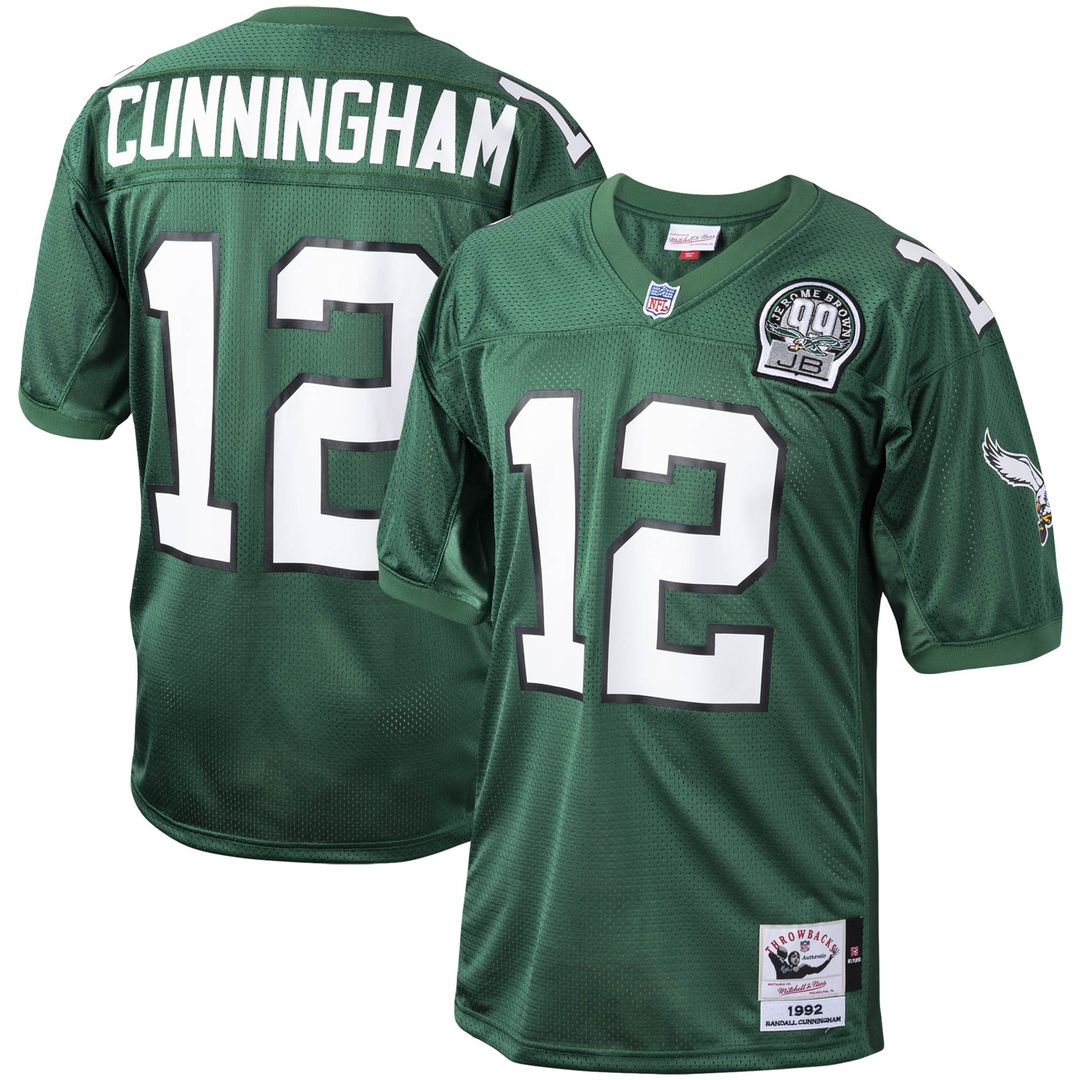 Randall Cunningham Philadelphia Eagles 1992 Mitchell & Ness Authentic Throwback Retired Player Jersey - Green Official NFL Team Apparel Football Fan G
