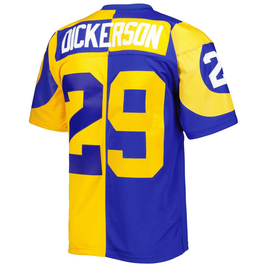 Eric Dickerson Los Angeles Rams Mitchell & Ness 1984 Split Legacy Replica Jersey - Royal/Gold Official NFL Team Apparel Football Fan Gear