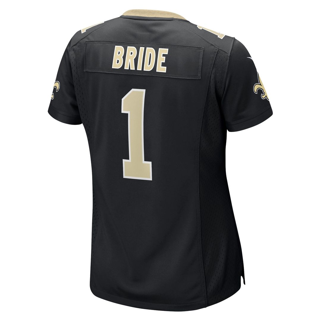 Number 1 Bride New Orleans Saints Nike Women's Game Jersey - Black Official NFL Team Apparel Football Fan Gear
