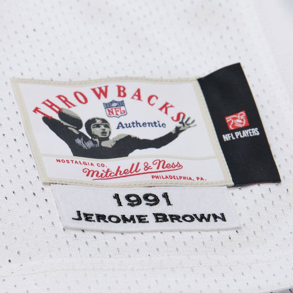 Jerome Brown Philadelphia Eagles Mitchell & Ness 1991 Authentic Throwback Retired Player Jersey - White Official NFL Team Apparel Football Fan Gear