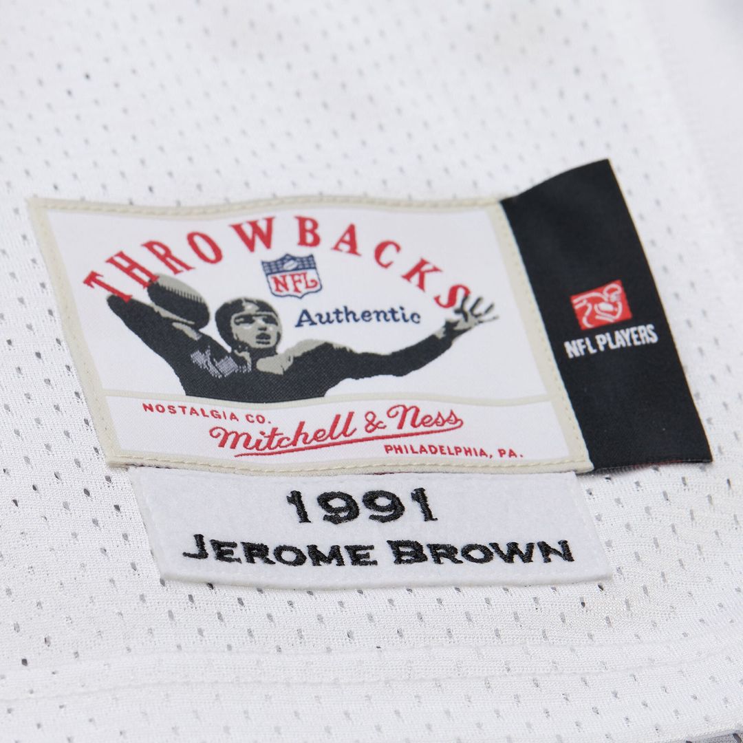 Jerome Brown Philadelphia Eagles Mitchell & Ness 1991 Authentic Throwback Retired Player Jersey - White Official NFL Team Apparel Football Fan Gear
