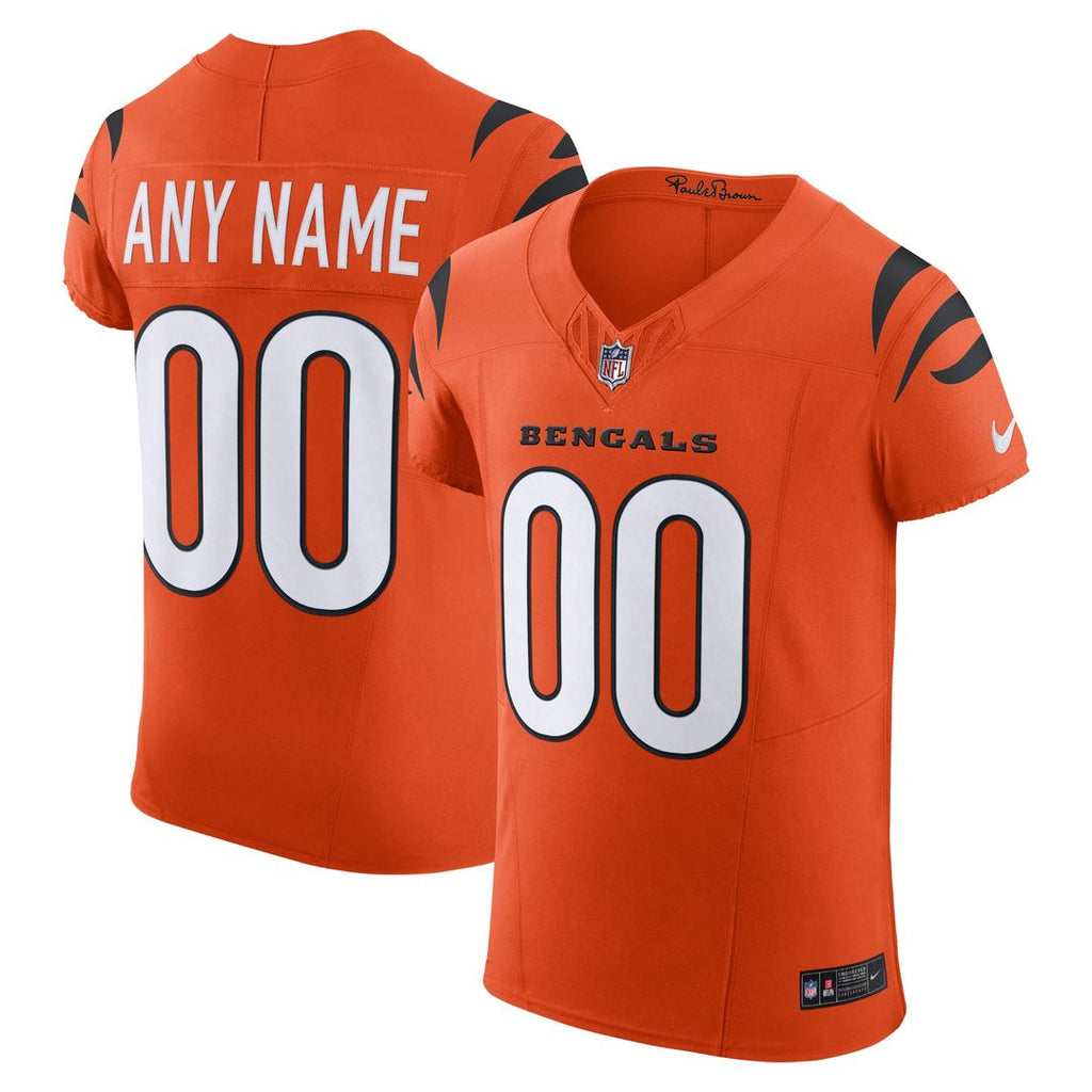 Cincinnati Bengals Nike Alternate Vapor F.U.S.E. Elite Custom Jersey - Men's Orange Official NFL Team Apparel Football Fan Gear