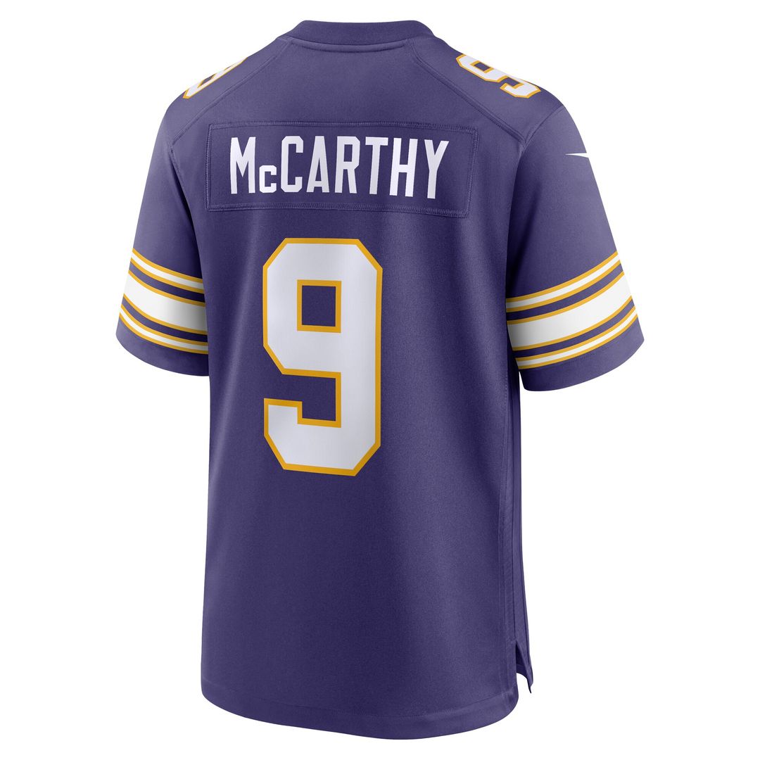 J.J. McCarthy Minnesota Vikings Nike 2nd Alternate Player Game Jersey - Purple Official NFL Team Apparel Football Fan Gear