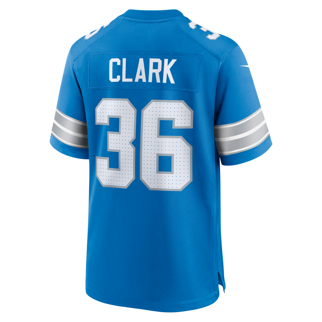 Chuck Clark Detroit Lions Nike Team Game Jersey - Blue Official NFL Team Apparel Football Fan Gear