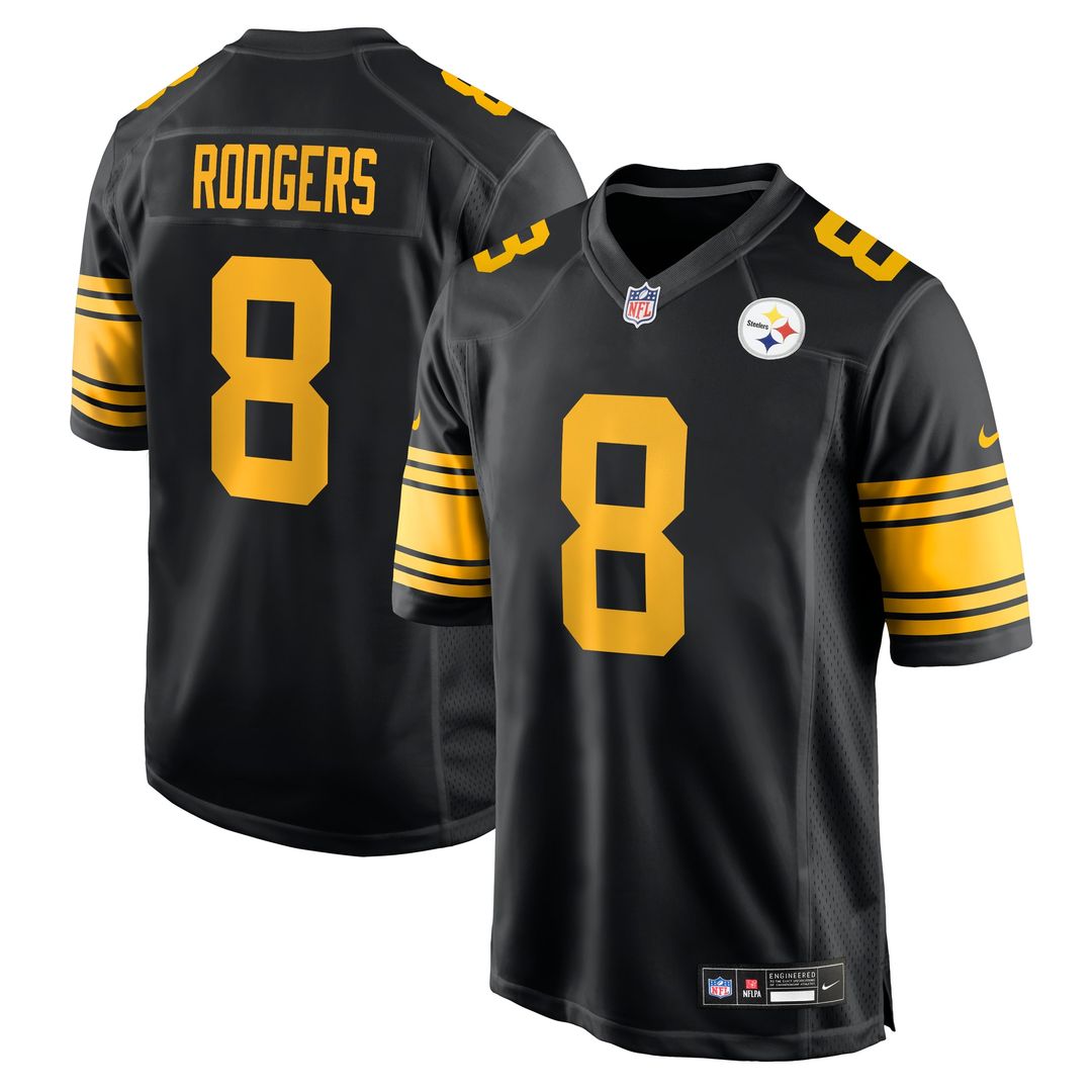 Aaron Rodgers Pittsburgh Steelers Nike Alternate Game Jersey - Black Official NFL Team Apparel Football Fan Gear