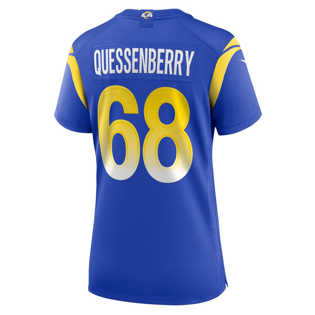 David Quessenberry Los Angeles Rams Nike Women's Team Game Jersey - Royal Official NFL Team Apparel Football Fan Gear