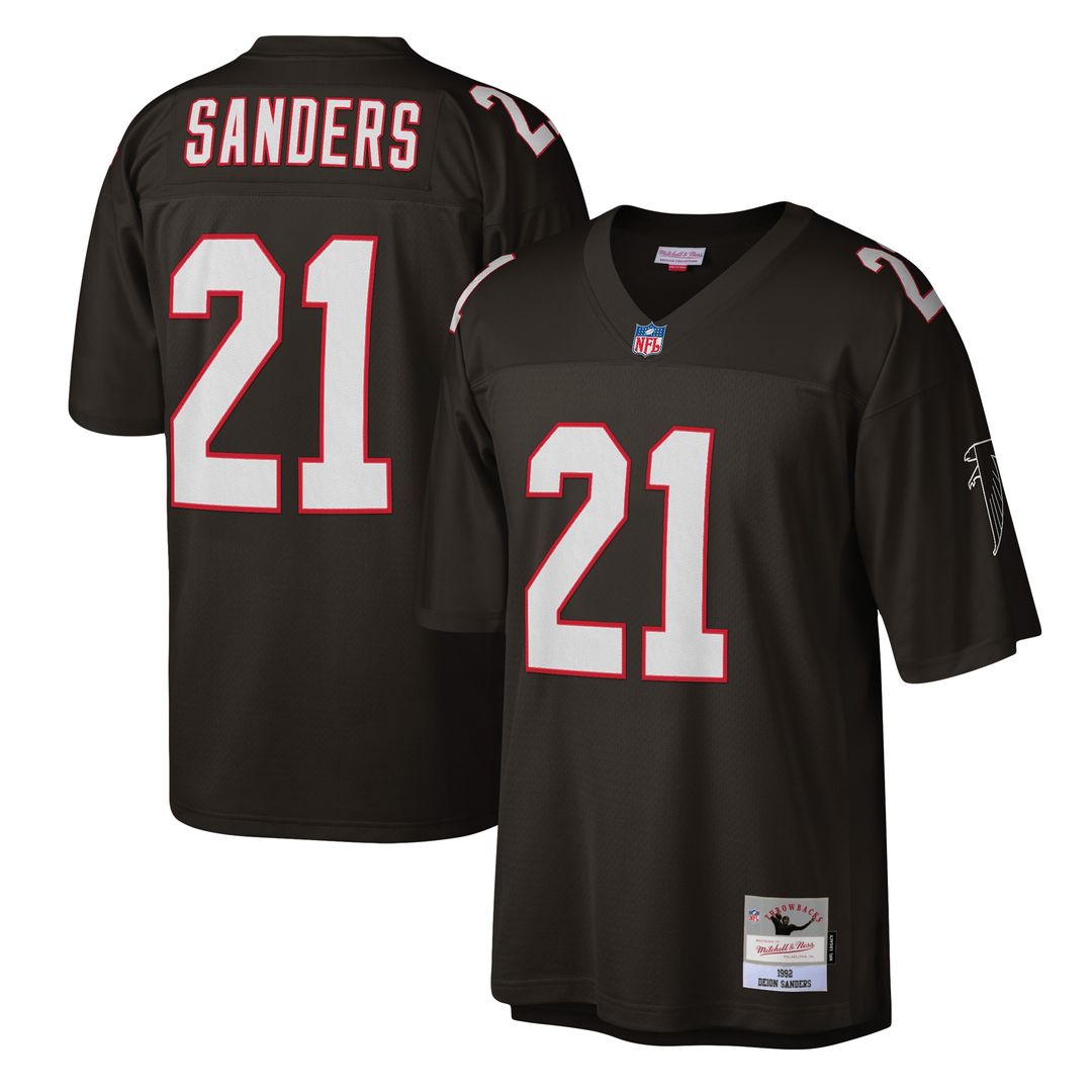 Deion Sanders Atlanta Falcons Mitchell & Ness Legacy Replica Jersey - White Official NFL Team Apparel Football Fan Gear