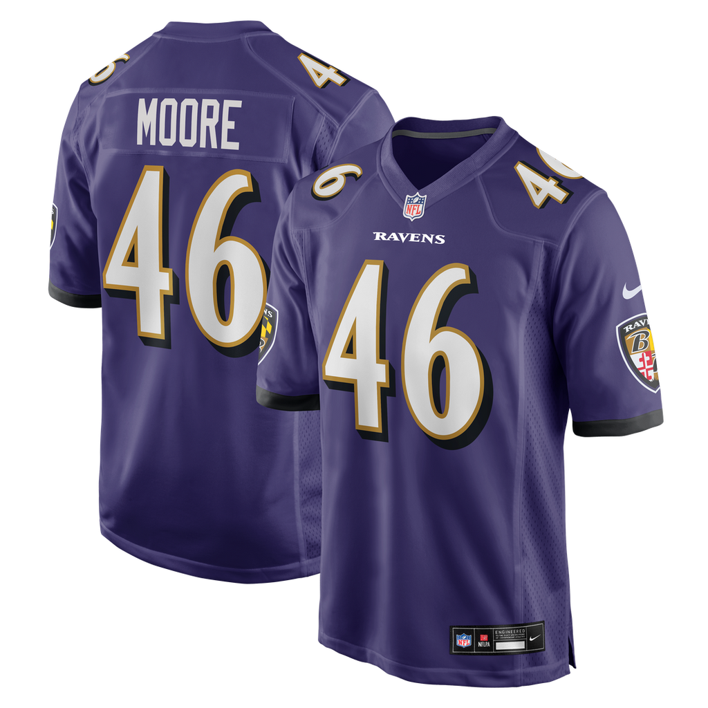 Nick Moore Baltimore Ravens Nike Game Jersey - Purple Official NFL Team Apparel Football Fan Gear