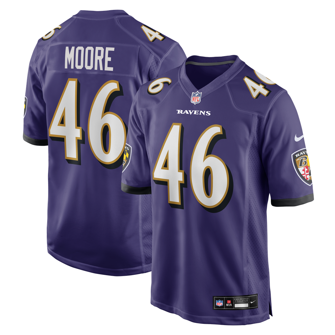 Nick Moore Baltimore Ravens Nike Game Jersey - Purple Official NFL Team Apparel Football Fan Gear