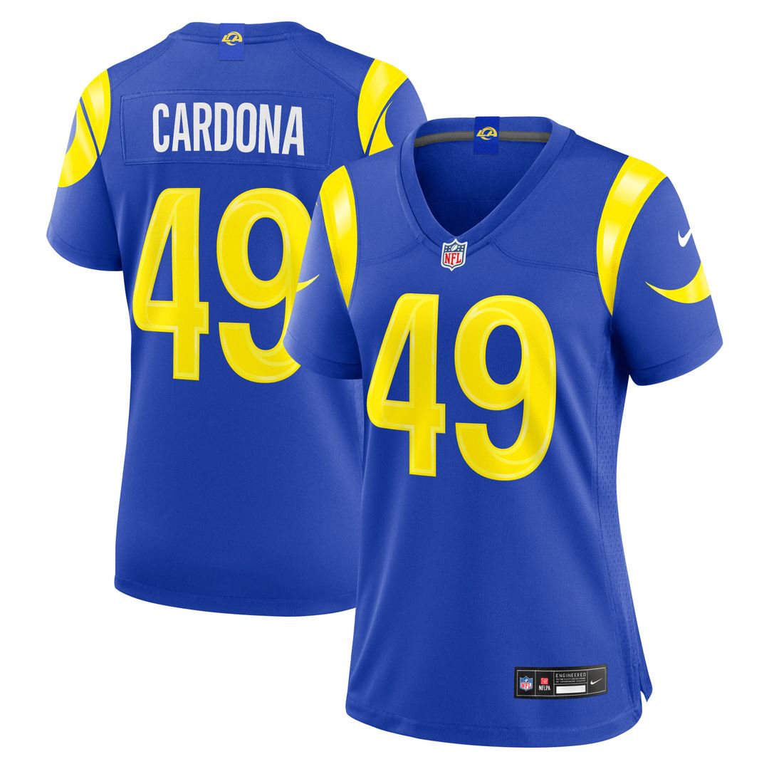 Joe Cardona Los Angeles Rams Nike Women's Team Game Jersey - Royal Official NFL Team Apparel Football Fan Gear