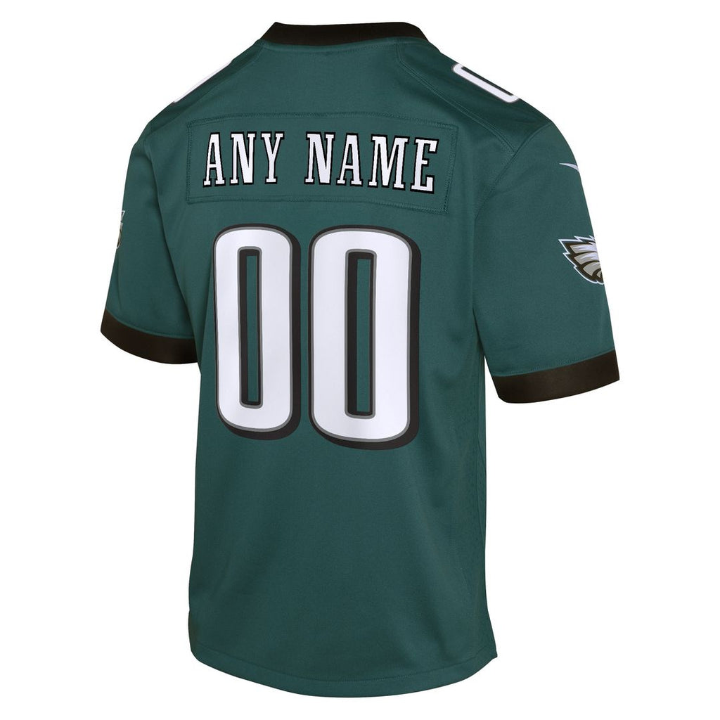 Philadelphia Eagles Nike Youth Custom Game Jersey - Midnight Green Official NFL Team Apparel Football Fan Gear