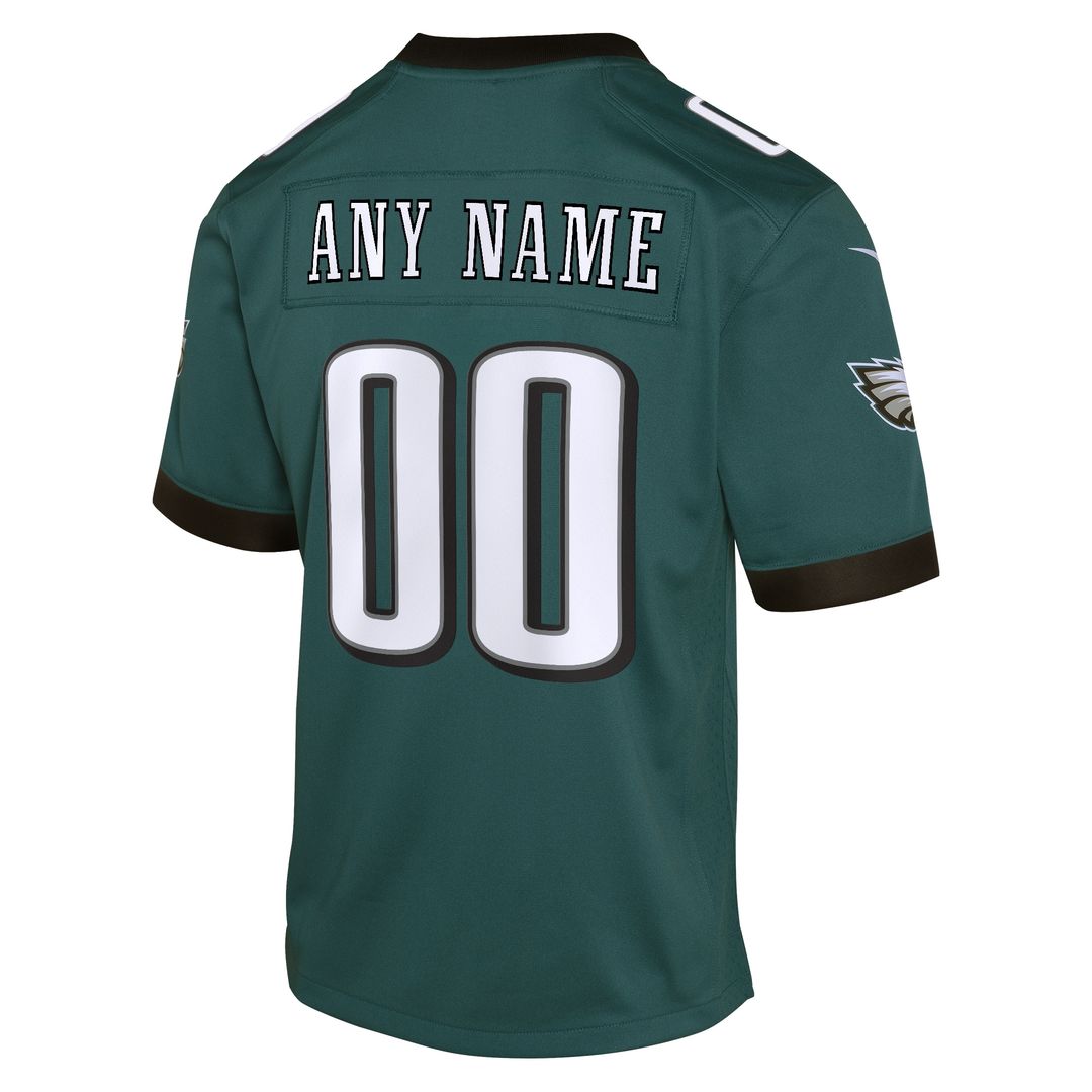 Philadelphia Eagles Nike Youth Custom Game Jersey - Midnight Green Official NFL Team Apparel Football Fan Gear