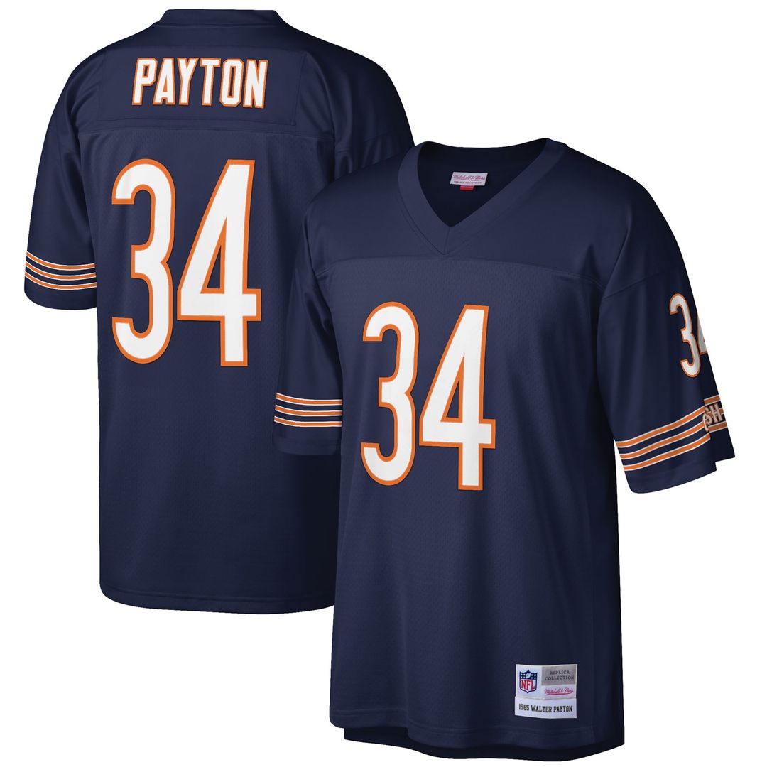Walter Payton Chicago Bears Mitchell & Ness Big & Tall 1985 Retired Player Replica Jersey - Navy Official NFL Team Apparel Football Fan Gear