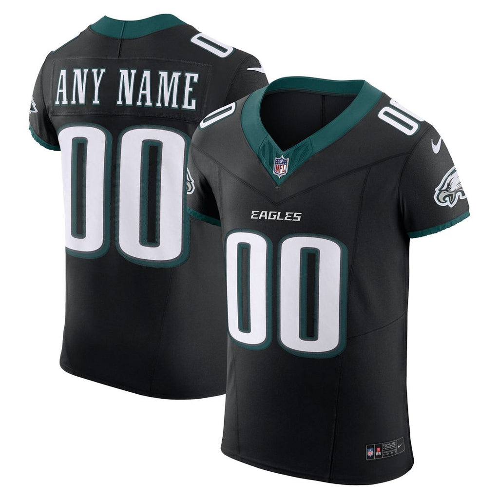 Philadelphia Eagles Nike Alternate Vapor F.U.S.E. Elite Custom Jersey - Black Official NFL Team Apparel Football Fan Gear