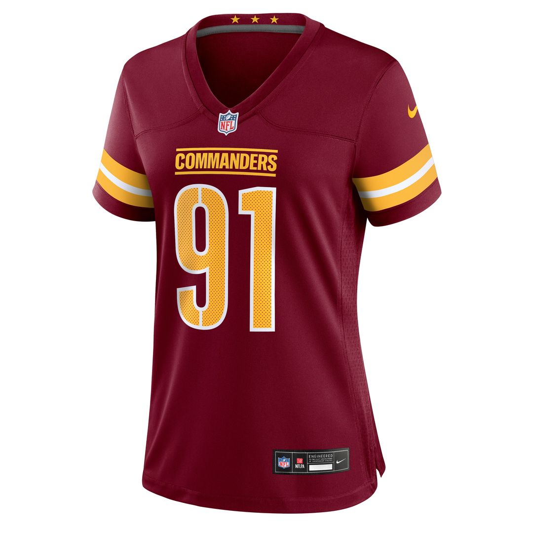 Deatrich Wise Jr. Washington Commanders Nike Women's Team Game Jersey - Burgundy Official NFL Team Apparel Football Fan Gear