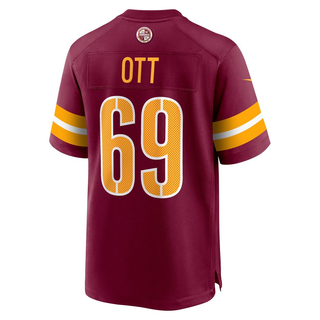Tyler Ott Washington Commanders Nike Game Jersey - Burgundy Official NFL Team Apparel Football Fan Gear