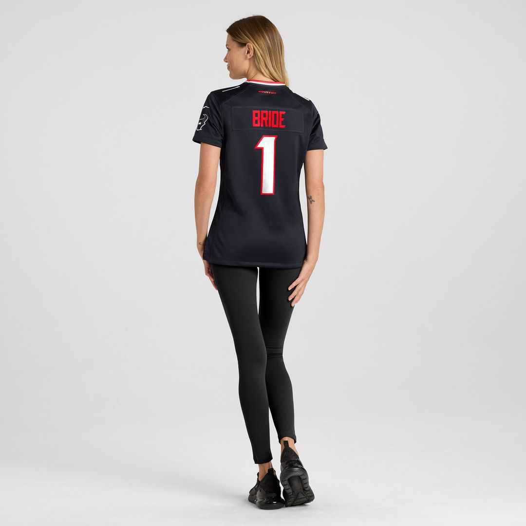 Number 1 Bride Houston Texans Nike Women's Game Jersey - Navy Official NFL Team Apparel Football Fan Gear
