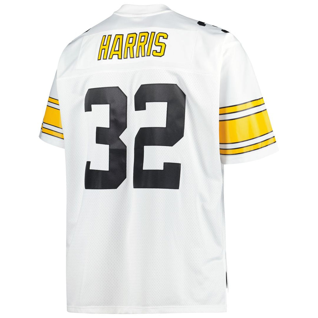 Franco Harris Pittsburgh Steelers Mitchell & Ness Big & Tall 1976 Retired Player Replica Jersey - White Official NFL Team Apparel Football Fan Gear
