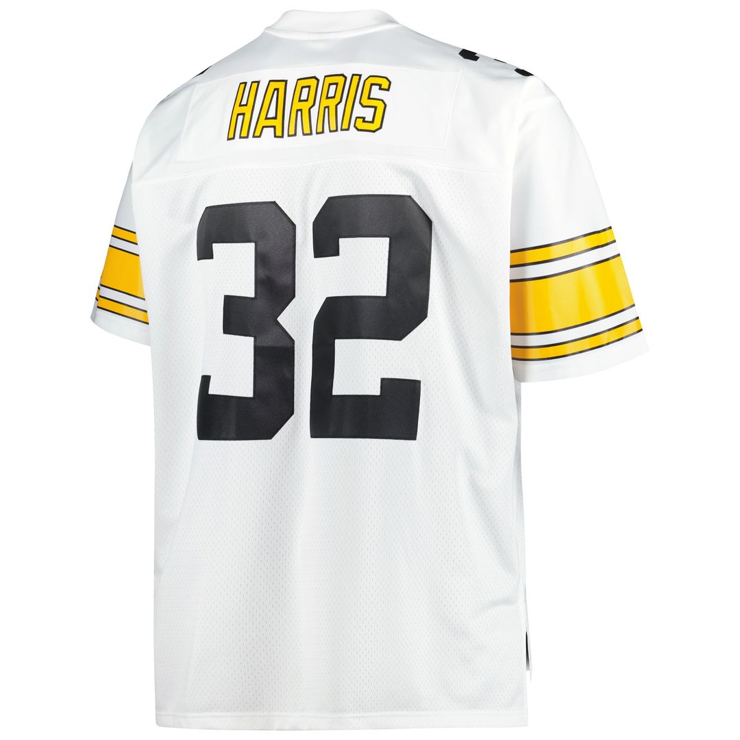Franco Harris Pittsburgh Steelers Mitchell & Ness Big & Tall 1976 Retired Player Replica Jersey - White Official NFL Team Apparel Football Fan Gear