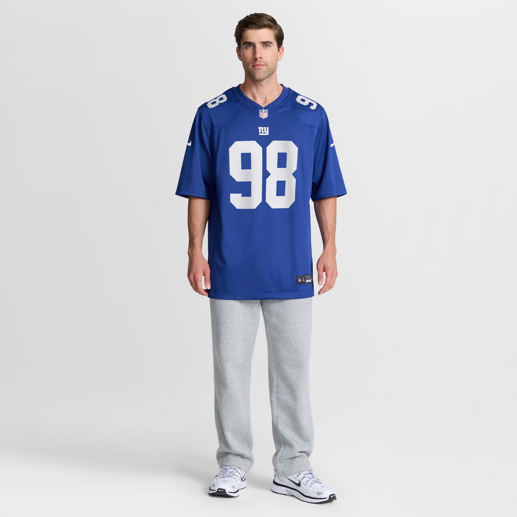Leki Fotu New York Giants Nike Team Game Jersey - Royal Official NFL Team Apparel Football Fan Gear