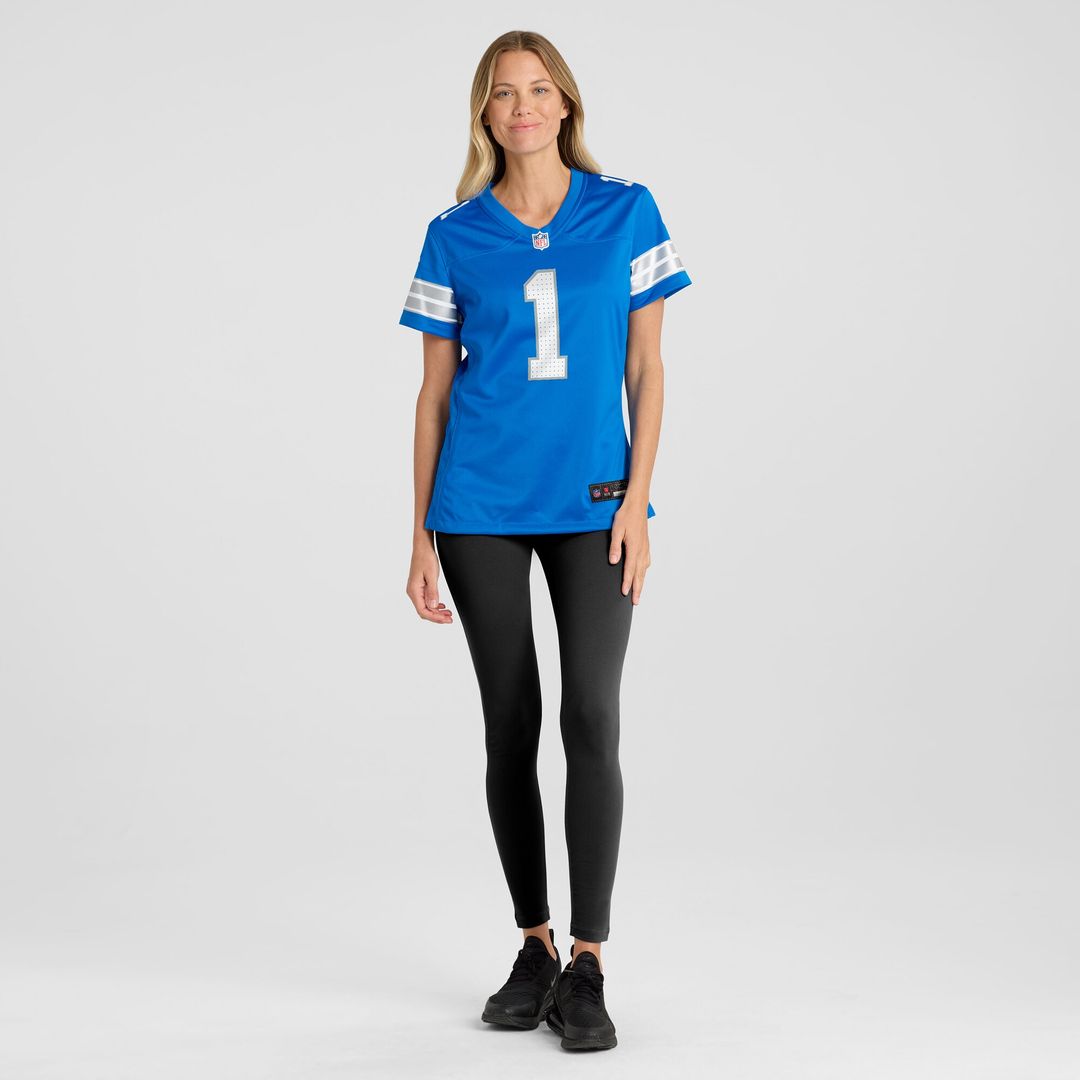 Number 1 Mom Detroit Lions Nike Game Jersey - Blue Official NFL Team Apparel Football Fan Gear