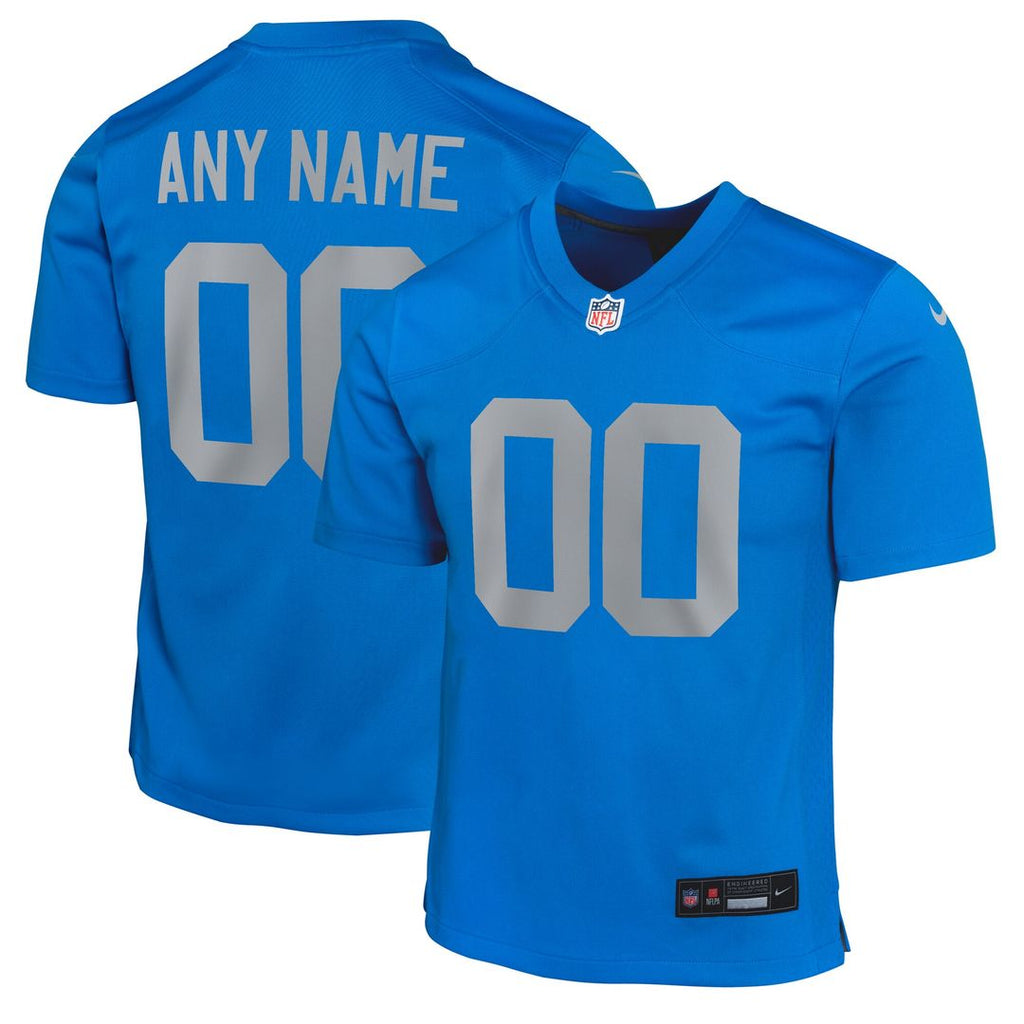 Detroit Lions Nike Youth Alternate Custom Game Jersey - Blue Official NFL Team Apparel Football Fan Gear