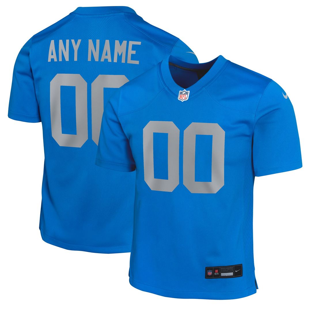 Detroit Lions Nike Youth Alternate Custom Game Jersey - Blue Official NFL Team Apparel Football Fan Gear