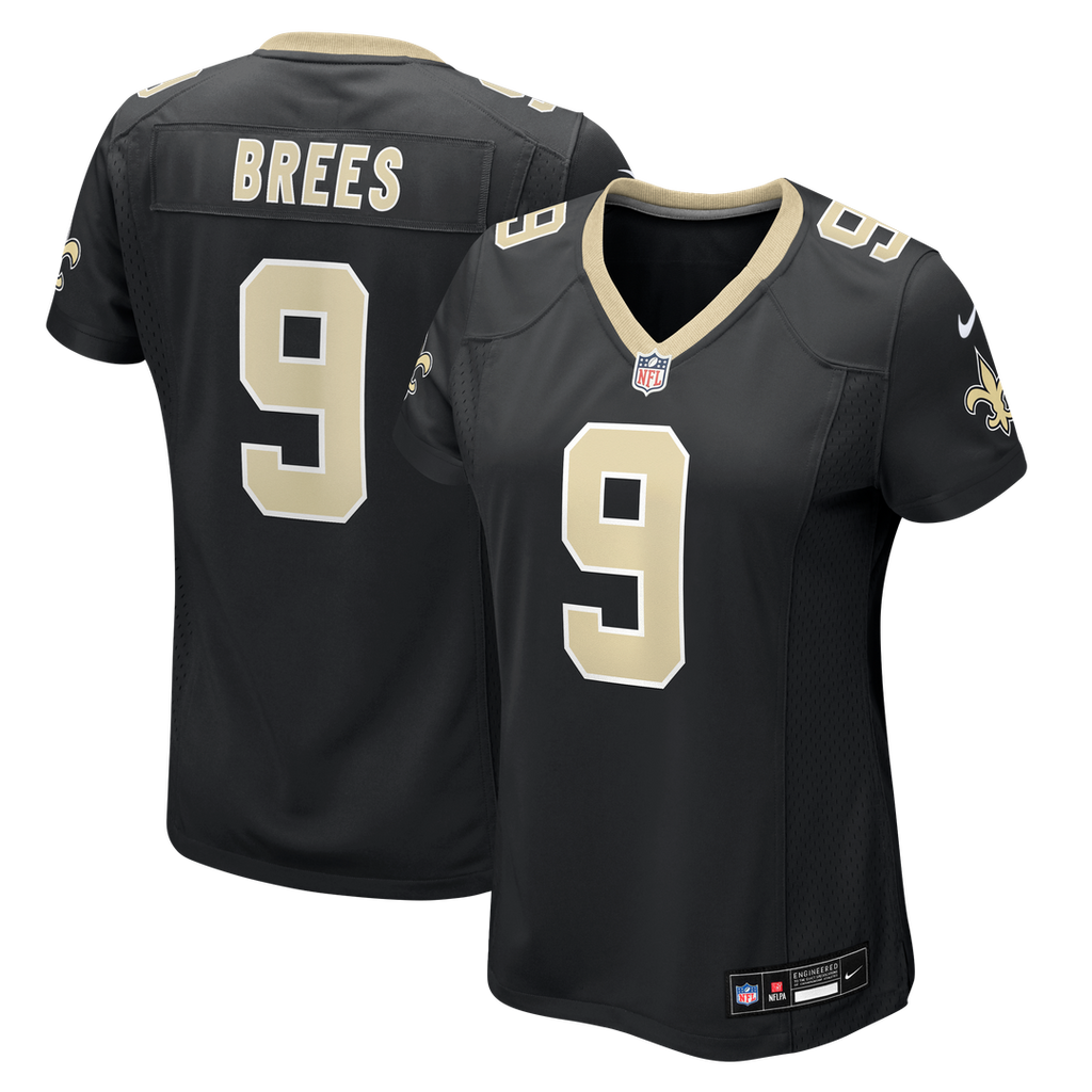 Drew Brees New Orleans Saints Nike Women's Team Game Jersey - Black Official NFL Team Apparel Football Fan Gear