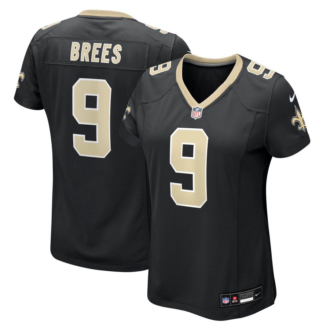 Drew Brees New Orleans Saints Nike Women's Team Game Jersey - Black Official NFL Team Apparel Football Fan Gear