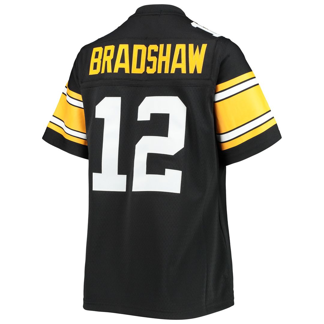 Terry Bradshaw Pittsburgh Steelers Mitchell & Ness Women's Legacy Replica Player Jersey - Black Official NFL Team Apparel Football Fan Gear