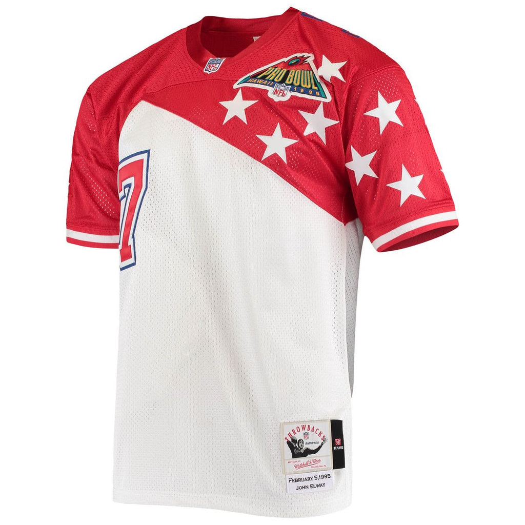 John Elway AFC Mitchell & Ness 1995 Pro Bowl Authentic Jersey - White/Red Official NFL Team Apparel Football Fan Gear