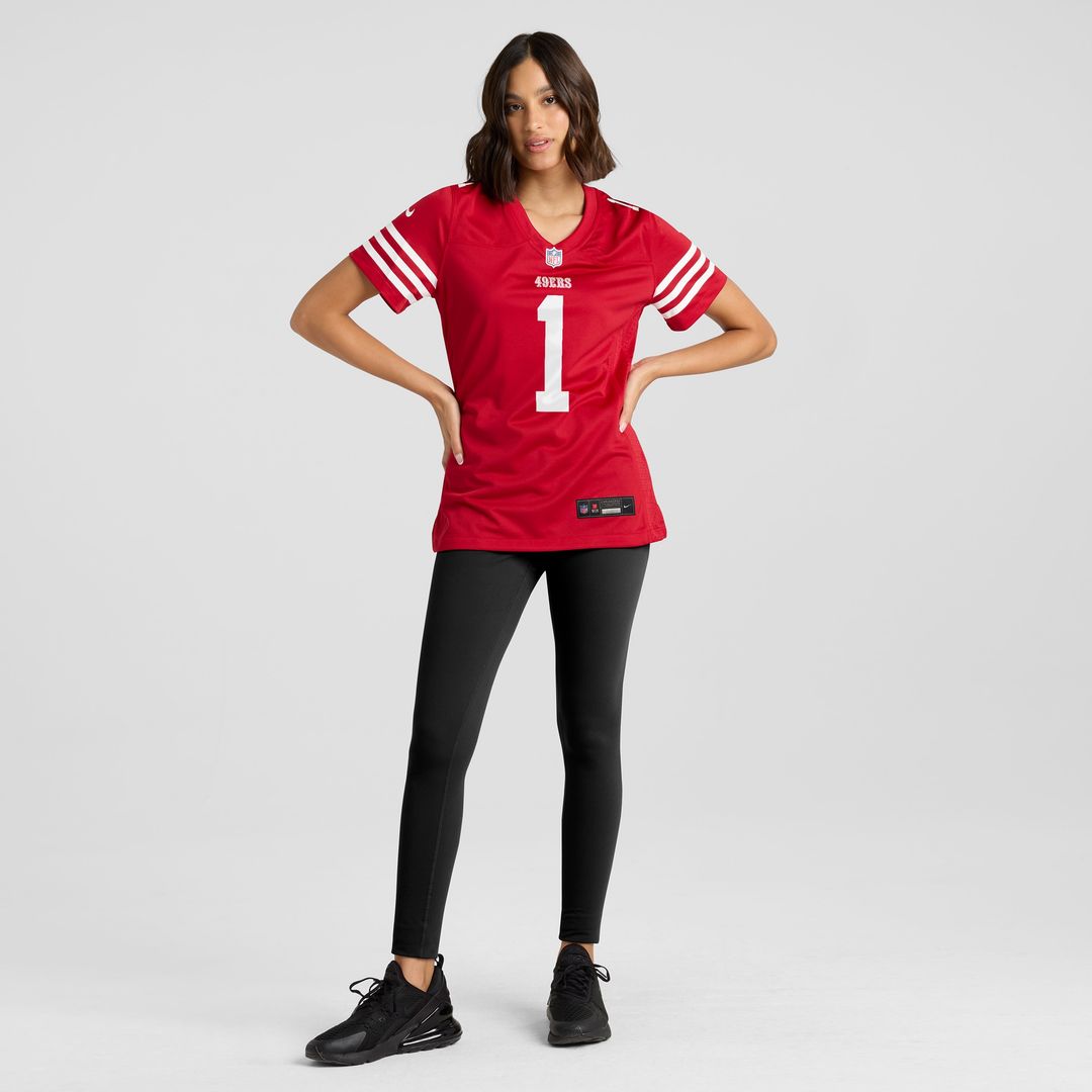 Number 1 Mom San Francisco 49ers Nike Women's Game Jersey - Scarlet Official NFL Team Apparel Football Fan Gear