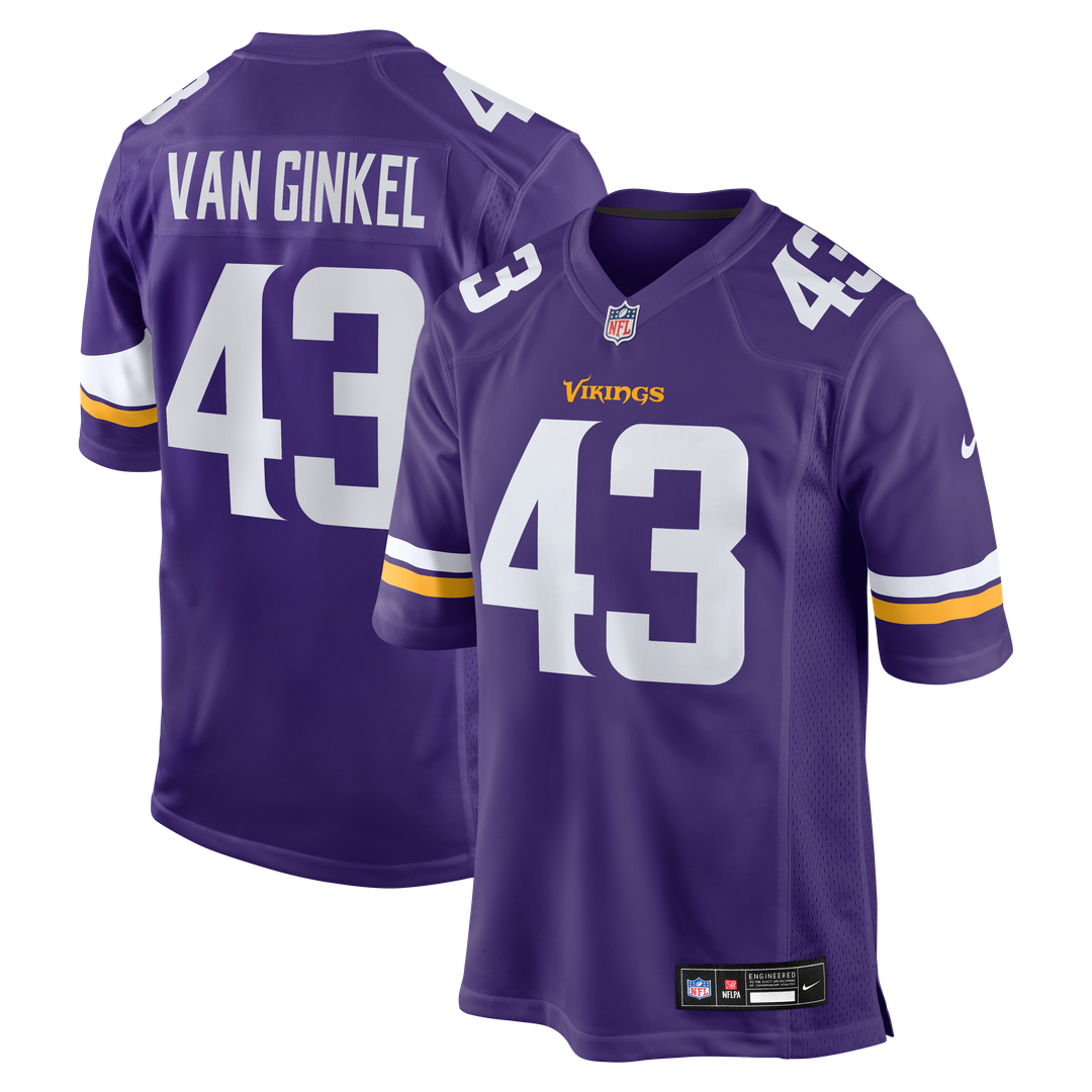 Andrew Van Ginkel Minnesota Vikings Nike Team Game Jersey - Purple Official NFL Team Apparel Football Fan Gear