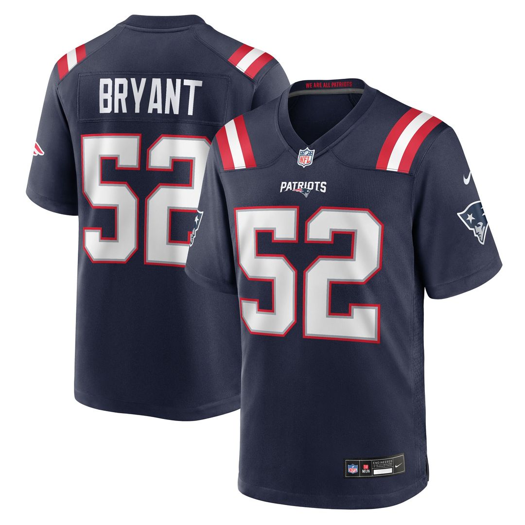 Marcus Bryant New England Patriots Nike Team Game Jersey - Navy Official NFL Team Apparel Football Fan Gear