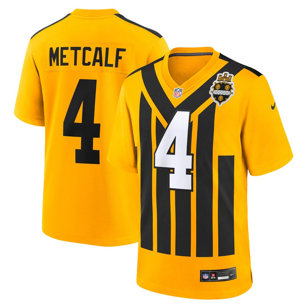 DK Metcalf Pittsburgh Steelers Nike Alternate 1933 Throwback Game Jersey - Gold Official NFL Team Apparel Football Fan Gear