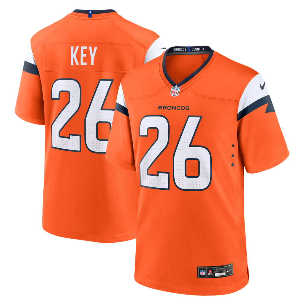 Devon Key Denver Broncos Nike Team Game Jersey - Orange Official NFL Team Apparel Football Fan Gear