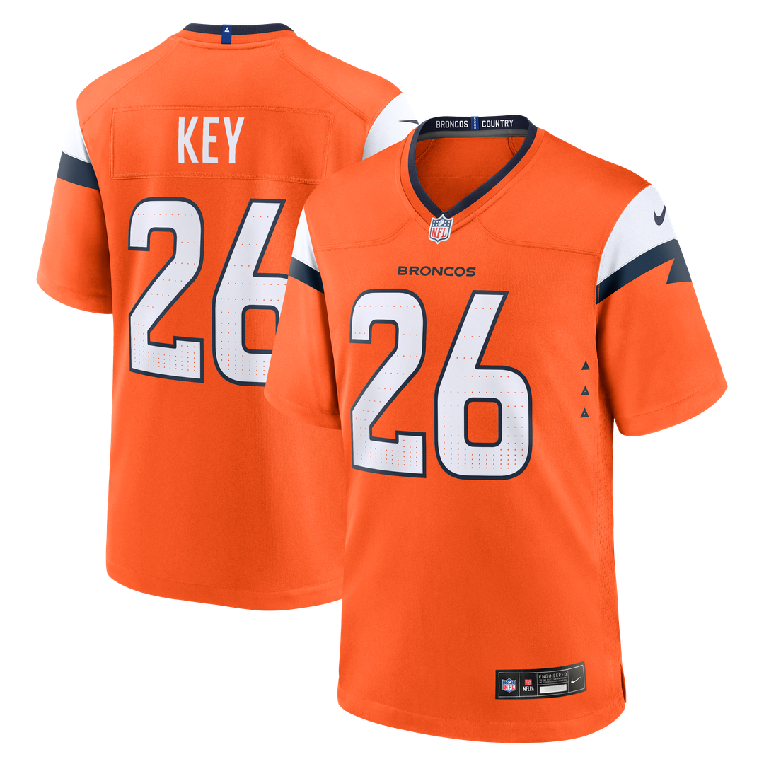 Devon Key Denver Broncos Nike Team Game Jersey - Orange Official NFL Team Apparel Football Fan Gear