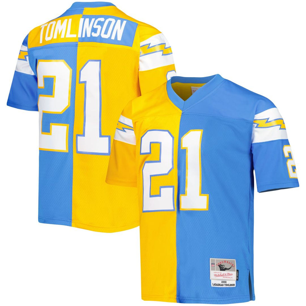 LaDainian Tomlinson Los Angeles Chargers Mitchell & Ness 2002 Split Legacy Replica Jersey - Powder Blue/Gold Official NFL Team Apparel Football Fan Ge