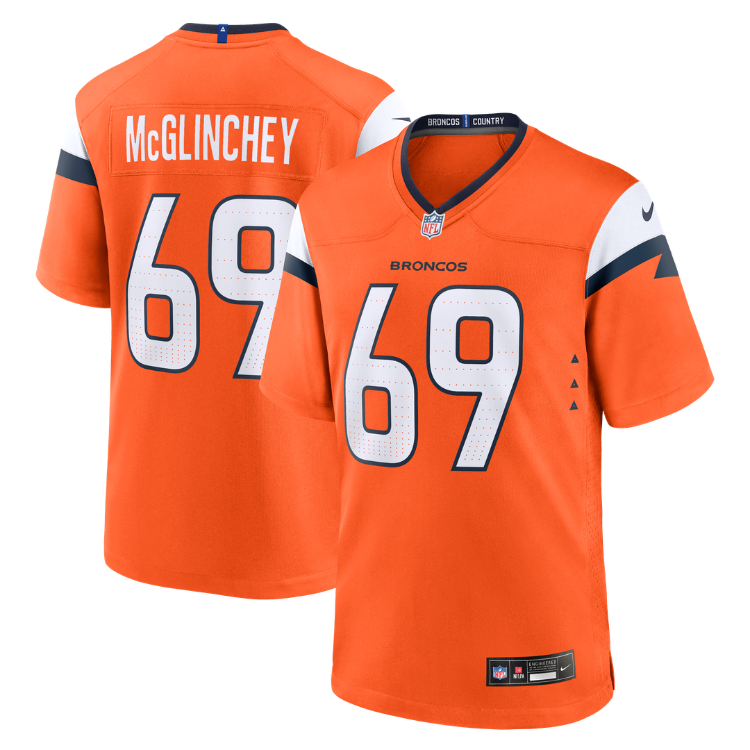 Mike McGlinchey Denver Broncos Nike Team Game Jersey - Orange Official NFL Team Apparel Football Fan Gear