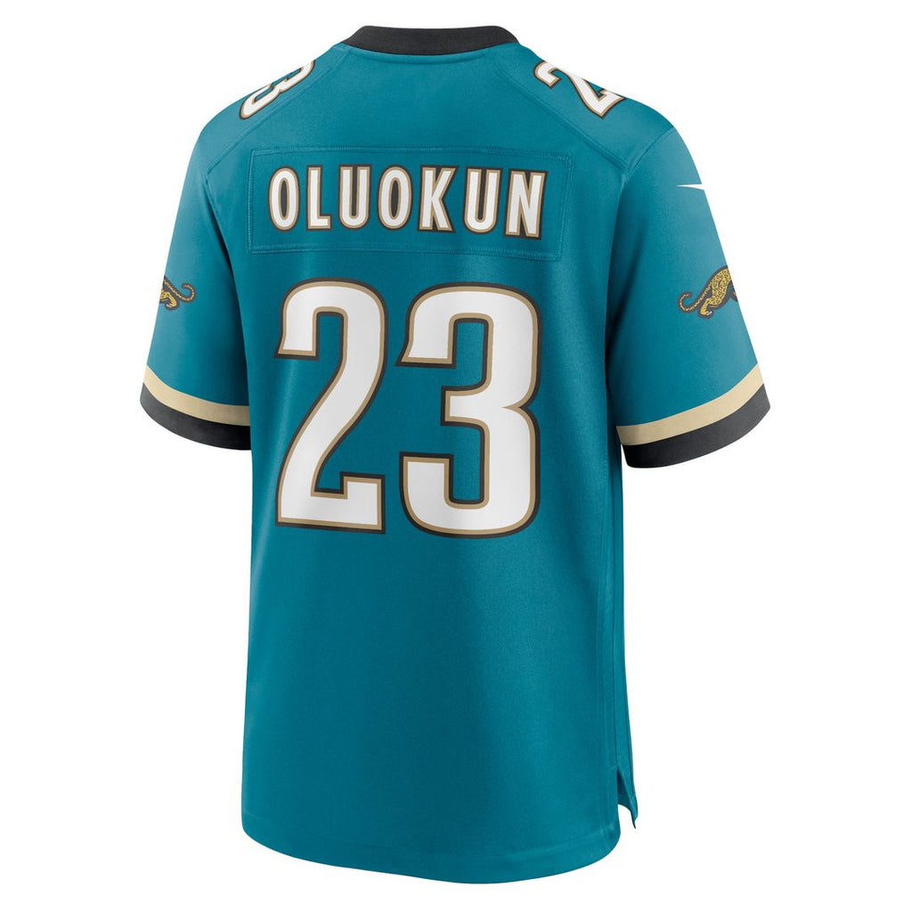 Foye Oluokun Jacksonville Jaguars Nike Prowler Throwback Player Game Jersey - Teal Official NFL Team Apparel Football Fan Gear