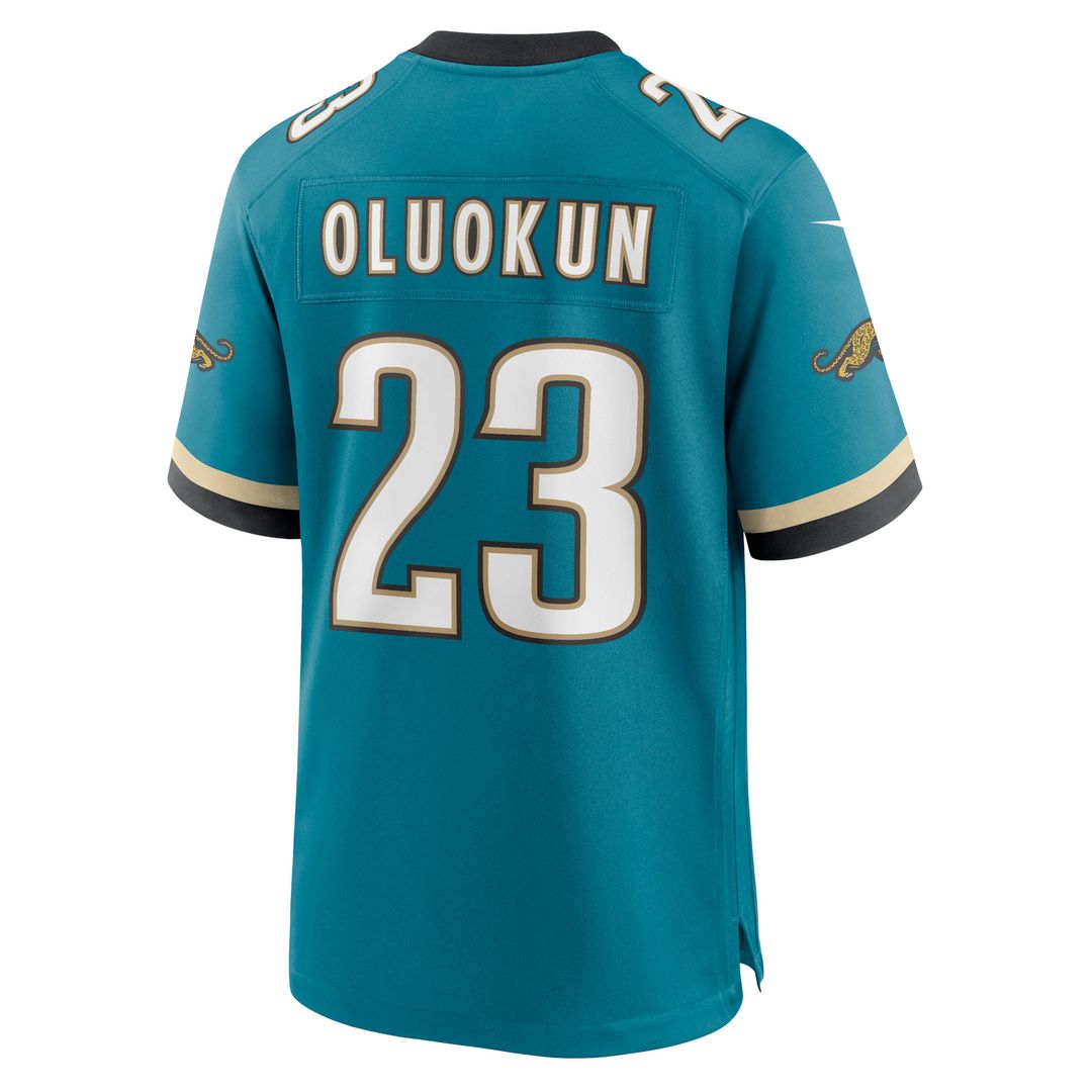 Foye Oluokun Jacksonville Jaguars Nike Prowler Throwback Player Game Jersey - Teal Official NFL Team Apparel Football Fan Gear