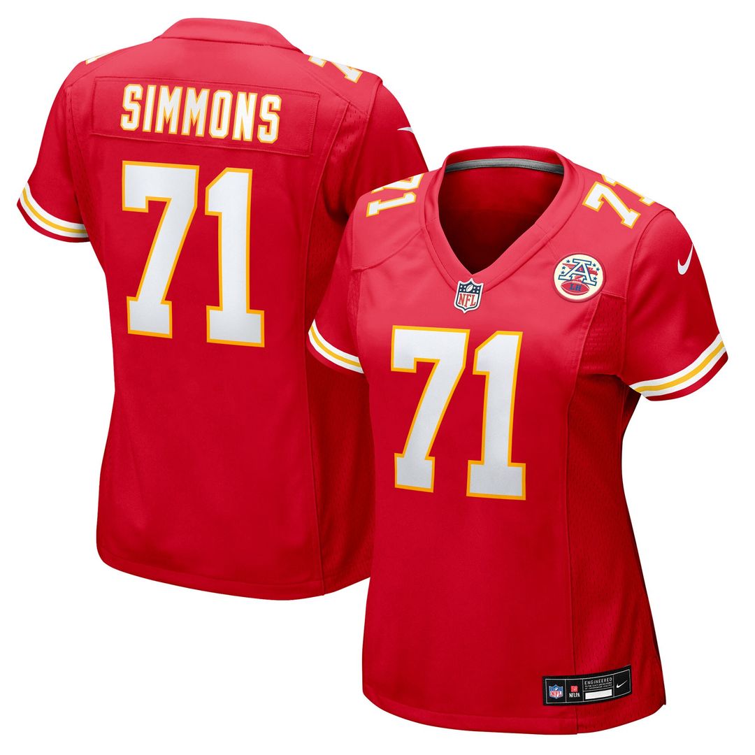 Josh Simmons Kansas City Chiefs Nike Women's Team Game Jersey - Red Official NFL Team Apparel Football Fan Gear